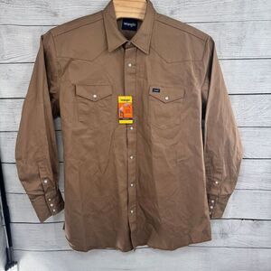 Wrangler Cowboy Cut Authentic Western Work Shirt 2XLT‎ Classic Fit Heavy Duty